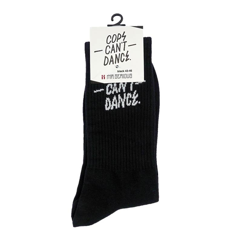 Mr. Serious Cops Can't Dance Socks - White