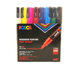 Uni Posca Marker PC-3M Basis-Set mit 8 Farben