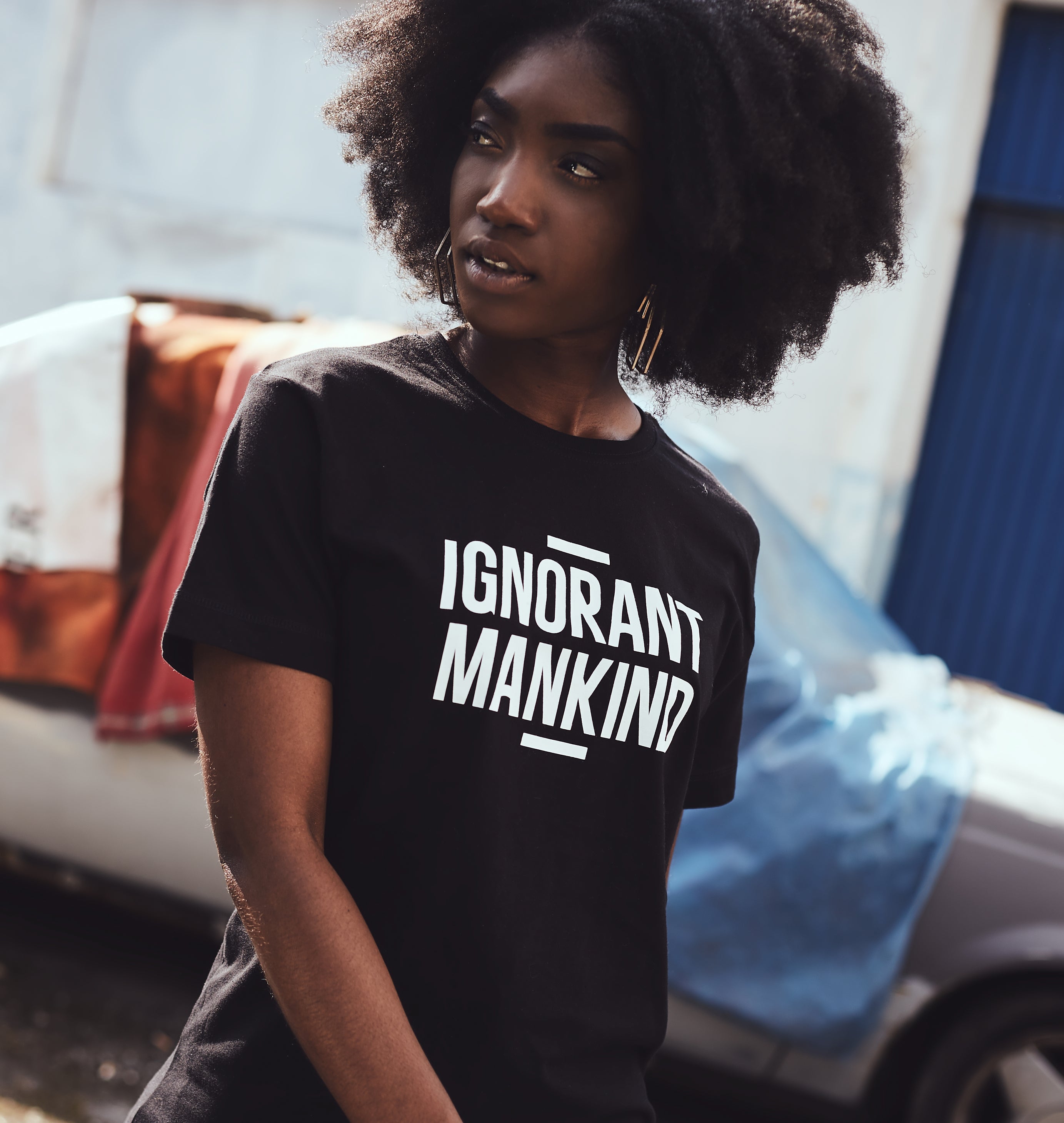 Ignorant Mankind Stright Logo Shirt Schwarz